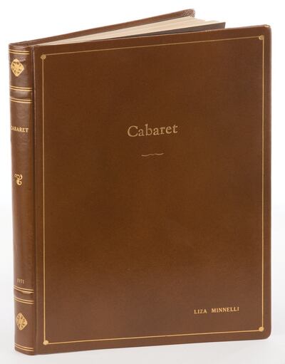 Liza Minnelli’s personal hand-annotated book-bound shooting script for Cabaret. Photograph: Reuters