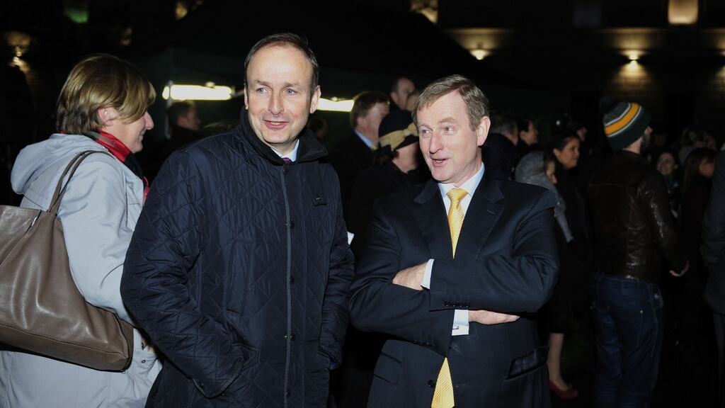 Fianna Fáil leader Micheál Martin with acting Taoiseach Enda Kenny. Kenny’s partnership offer is the first time that such an approach has been made between the two big parties. File photograph: Aidan Crawley