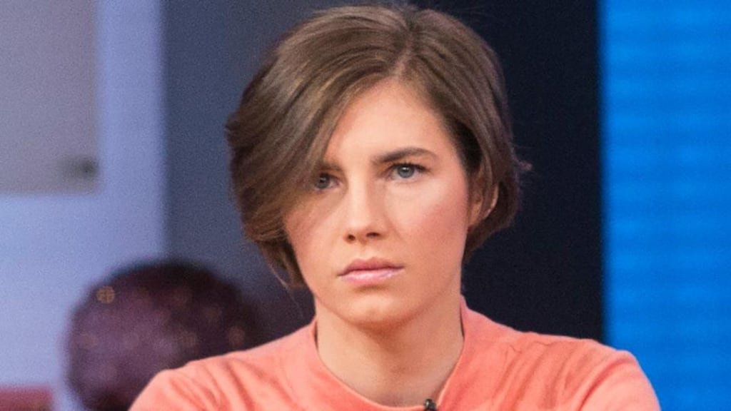 Amanda Knox before being interviewed on the set of ABC’s “Good Morning America” in New York. Photograph: Reuters