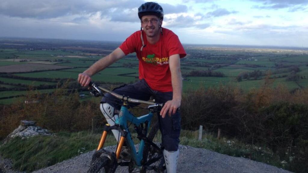 Graham Kenny on one of thetrails at the family farm near Roscrea