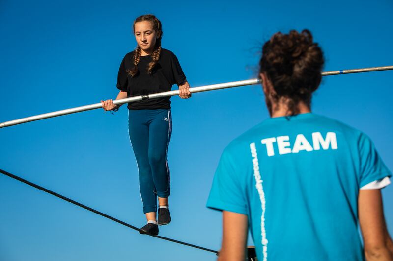 Despite the aesthetic simplicity, funambulism requires a complex combination of physical and mental stamina. Photograph: Liam Carroll