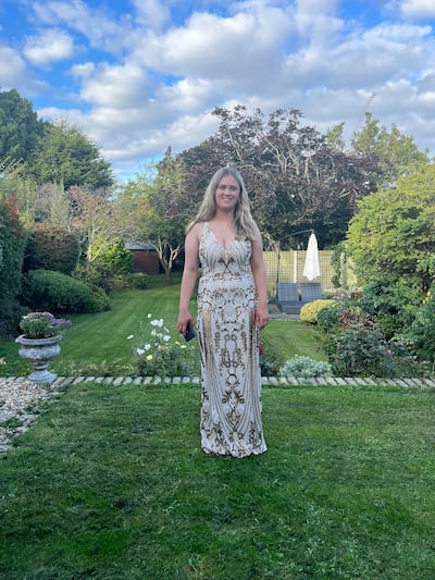 Sadhbh Stack wore a gold embellished gown that her older sister bought from Asos in 2018