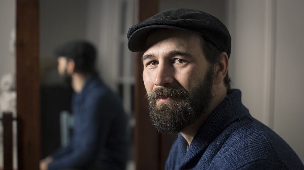Artist Gregory Mortenson at his studio in Manhattan, New York. Photograph: Samira Bouaou/Epoch Times