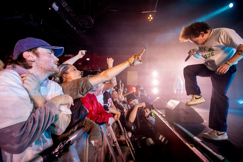 Kojaque on stage at Vicar Street. Photograph: Tom Honan