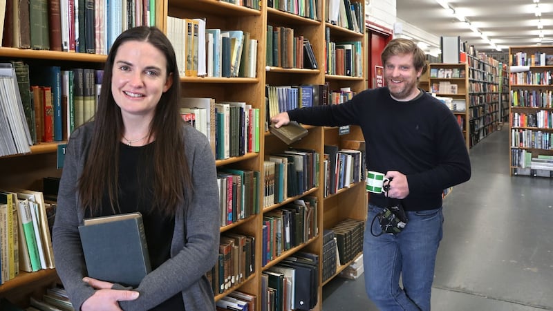 Sara and Tom Kenny in Kenny’s bookshop in Galway.“It doesn’t matter what the reality actually is; people are going to default to Amazon.” Photograph: Joe O’Shaughnessy