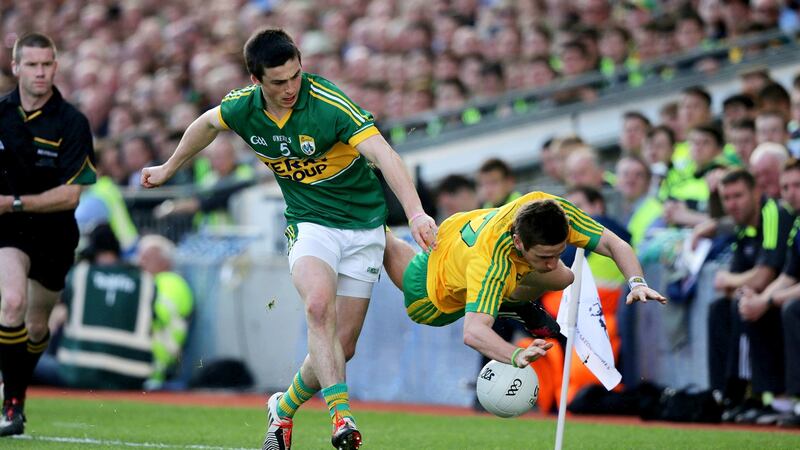 Kerry’s Paul Murphy in action against Donegal’s Darach O’Connor during the 2014 All-Ireland final at Croke Park. Photograph: Morgan Treacy/Inpho