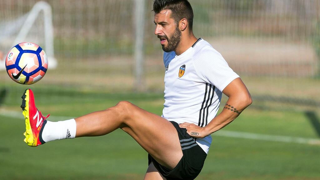 Valencia’s striker Alvaro Negredo is close to completing a deal to join Middlesbrough. Photograph: EPA
