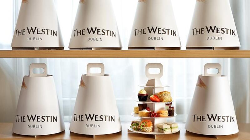 Afternoon tea to take away, from The Atrium at the Westin hotel in Dublin