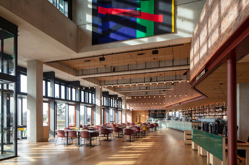 Inviting open space inside Sadler's Wells East building