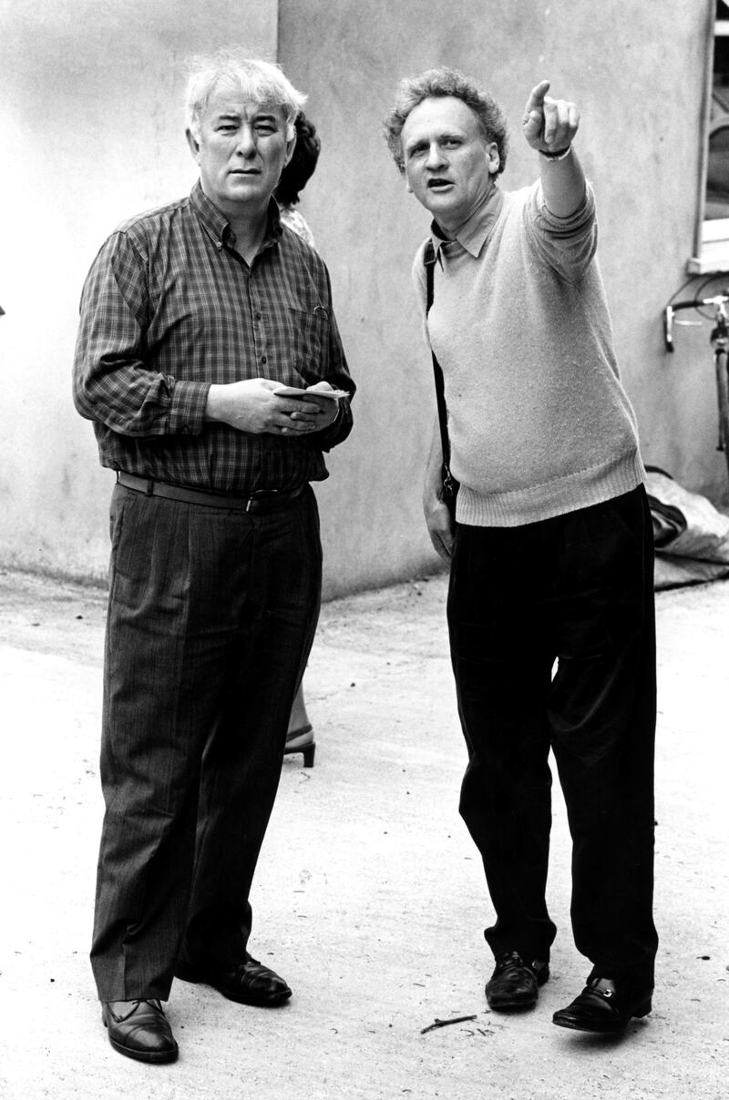 Poets Paul Durcan and Seamus Heaney in conversation in 1992. Photograph: Frank Miller