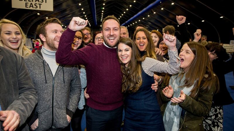 Alliance Party MLA Chris Lyttle with his wife Lorraine.