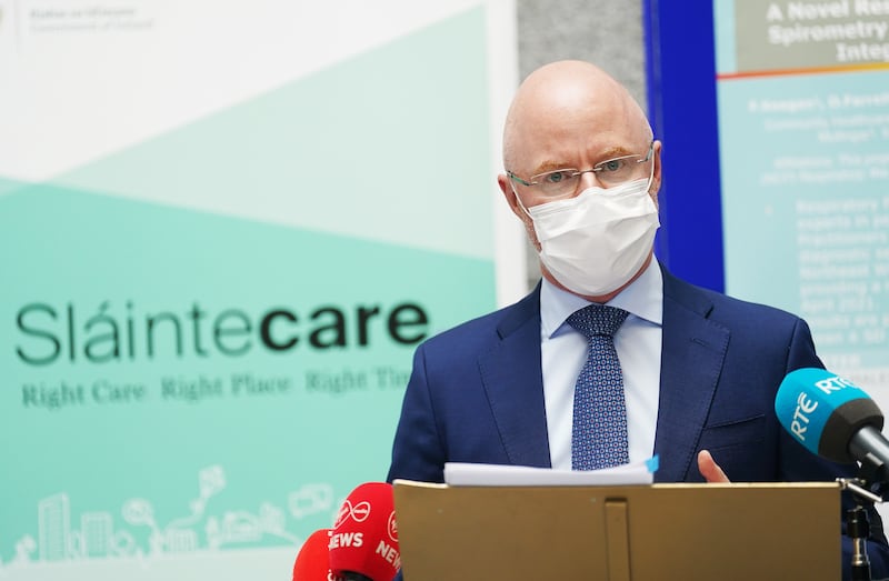 Health Minister Stephen Donnelly speaking at the launch of Sláintecare Integration Fund End of Programme Report at St. Vincent's University Hospital, Dublin, in July 2022. Photograph: Brian Lawless/PA