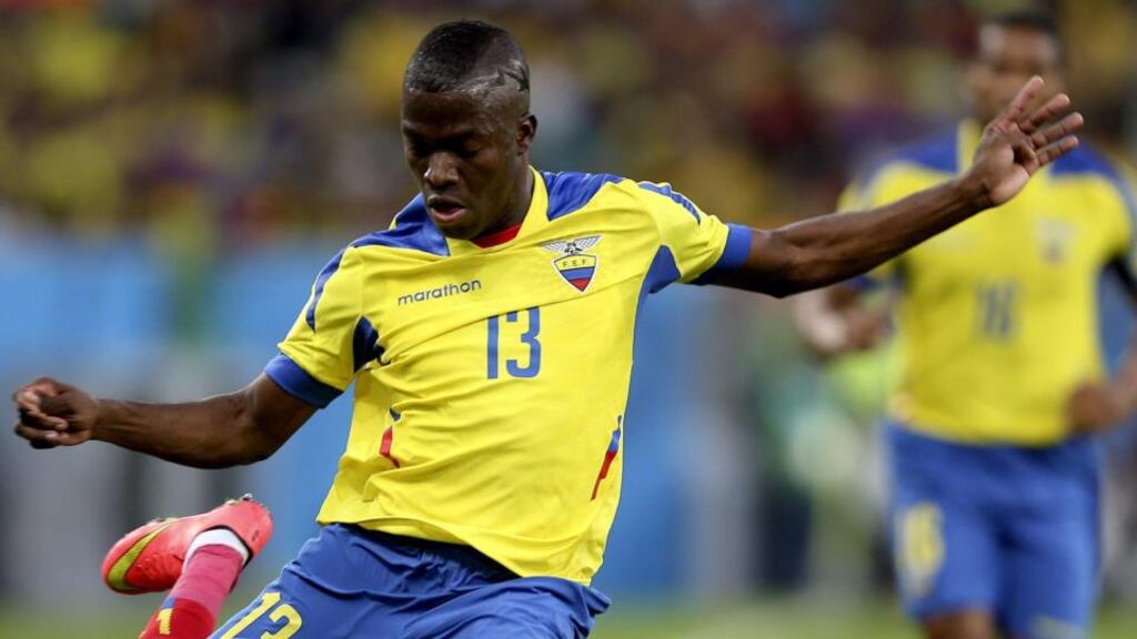 Ecuador striker Enner Valencia is undegoing a medical at West Ham. Photograph: Antonio Lacerda/EPA