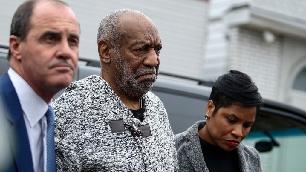 US comedian Bill Cosby arrives on Wednesday at the Court House in Elkins Park, Pennsylvania to face charges of aggravated indecent assault. Cosby was arraigned over an incident that took place in 2004 - the first criminal charge filed against the actor after dozens of women alleged abuse. Photograph: AFP