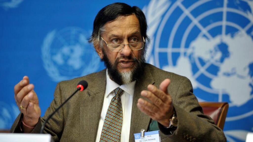 Indian Nobel Peace Price laureate Rajendra Kumar Pachauri: quit as chair of the UN panel of climate scientists after a sexual harassment complaint against him