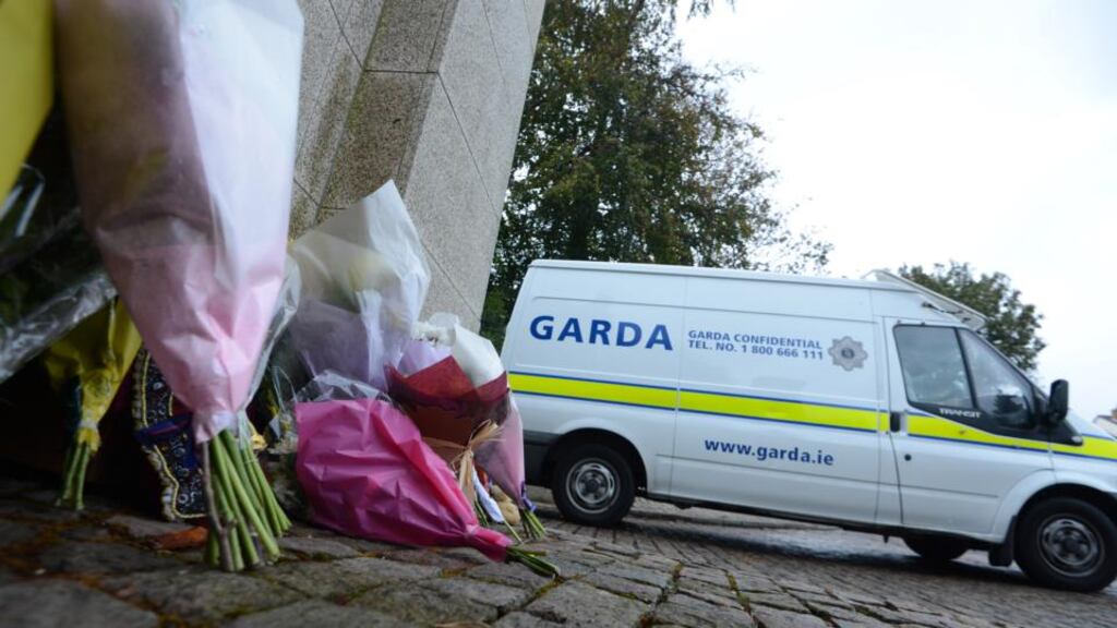 Flowers at Ridge Hall, Ballybrack, Co Dublin, where two-year-old Hassan Khan died. Photograph: Cyril Byrne/The Irish Times