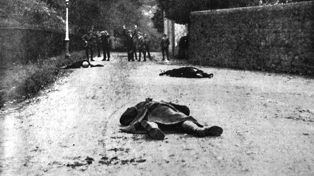 Fake photo: A “battle” in Tralee, in 1920, was restaged on Vico Road, Killiney, Co Dublin, by Dublin Castle press office
