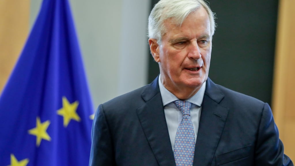 Ursula von der Leyen, the incoming president of the European Commission, said that Mr Barnier had done “an outstanding job. Photograph: Stephanie LeCocq/EPA