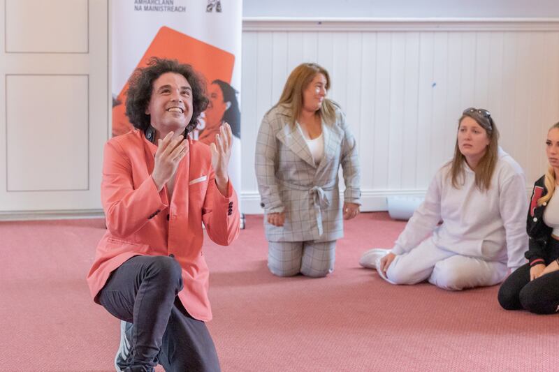 Martin Mahon, Ellen Doyle, Mary McDonagh and Kayleigh McDonagh performing at Dublin’s Carmelite Centre. Photograph: Graeme Coughlan