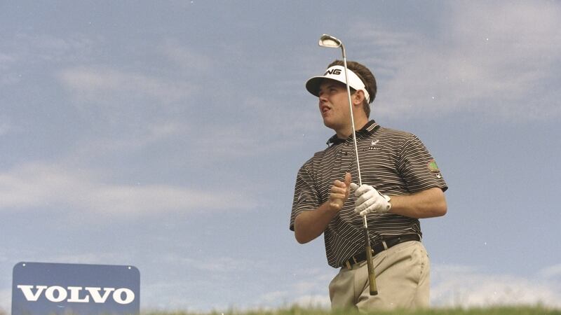 Lee Westwood in action during the 1997 Volvo Masters at the Montecastillo Golf Club in Jerez, Spain. Photograph: Paul Severn/Allsport