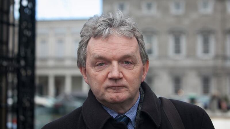 Ed Mulhall, former head of news and current affairs at RTÉ, arrives for the media module of the Banking Inquiry at Leinster House, Dublin. Photograph: Gareth Chaney/Collins