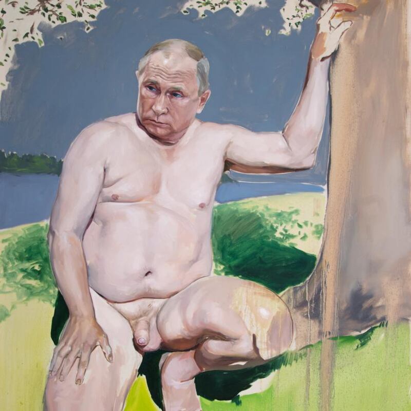 Nude Man by Shane Berkery, €5,000- €8,000, will be auctioned by Herman Wilkinson for Ukraine relief.