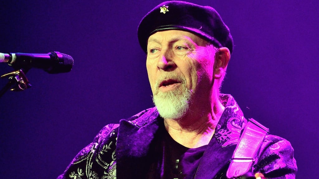 Richard Thompson on stage at his 70th birthday celebration show at the Royal Albert Hall in London, 2019. Photograph: Gus Stewart/Redferns