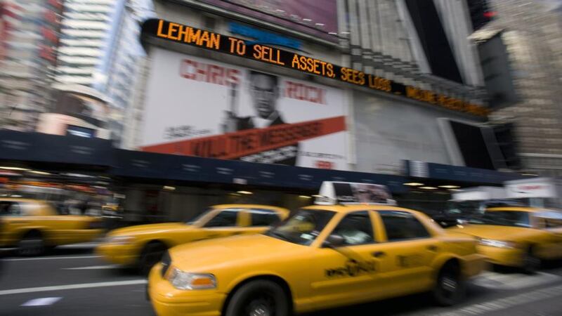 Lehman Brothers: in September 2008 the US firm went bust and the financial world had a heart attack. A few weeks later came the Irish bank guarantee. Photograph: Jeremy Bales/Bloomberg