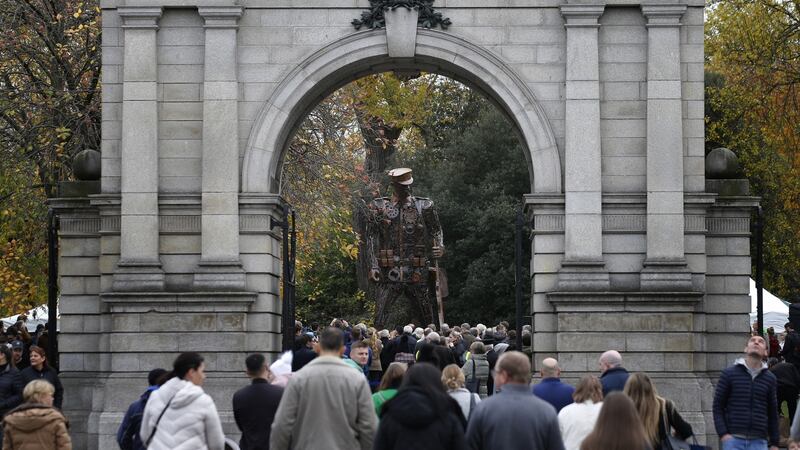 The Fusiliers’ Arch memorial at the entrance to St Stephen’s Green, Dublin. Photograph: Nick Bradshaw