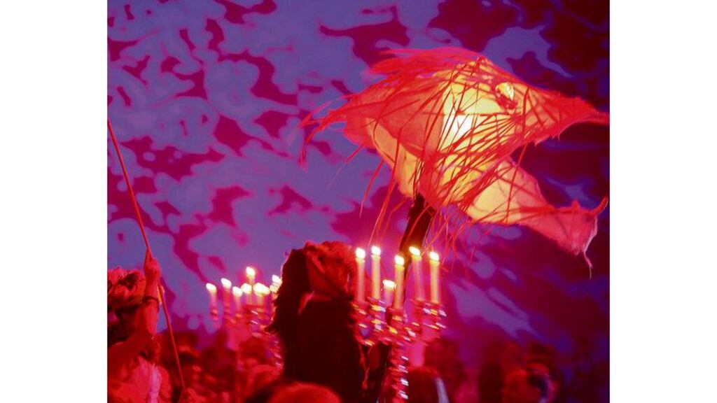 Macnas at the opening ceremony of the Bailey Allen Hall at NUI Galway. The Bailey Allen Wing is dedicated to the arts and societies and will include performance facilities, exhibition space and an auditorium for university, civic and public events.