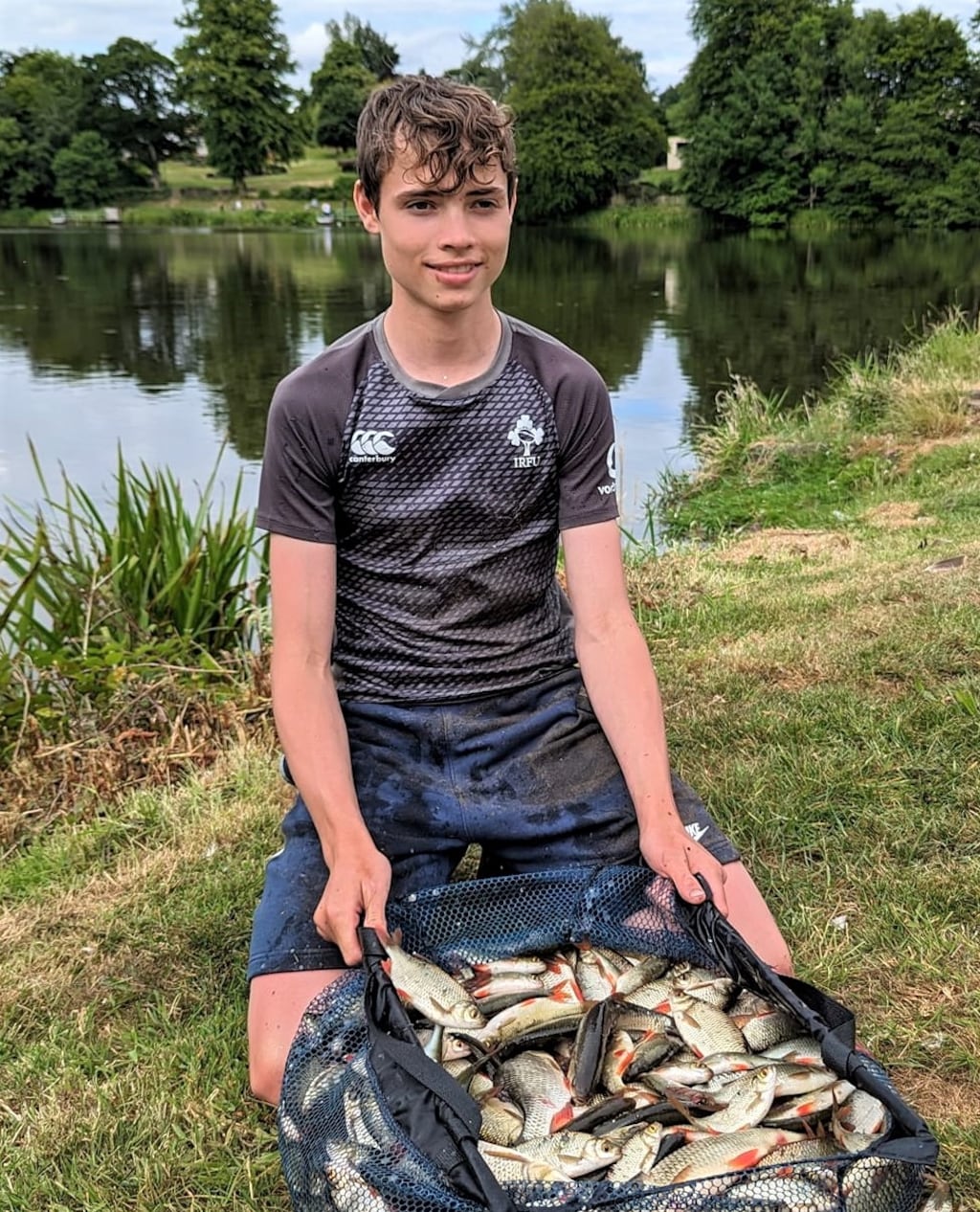 James Wellwood with his winning catch of rudd at Dungannon Park Lake, Co Tyrone