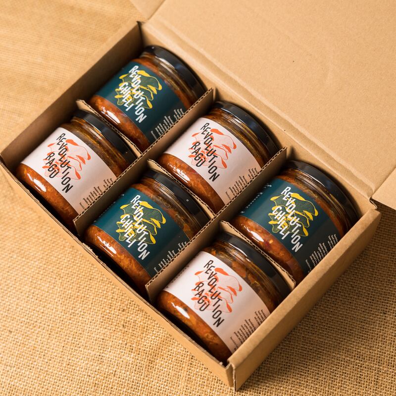 Revolution Farm vegan sauces made from mushrooms grown in recycled coffee grounds