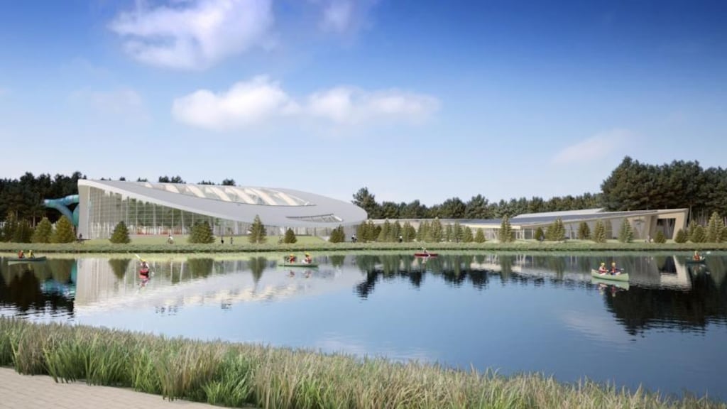 Artist’s impression of the planned resort at Newcastle Wood, Co Longford: The plan envisages building 500 chalets on the 375-acre site in the midlands. Photograph: PA