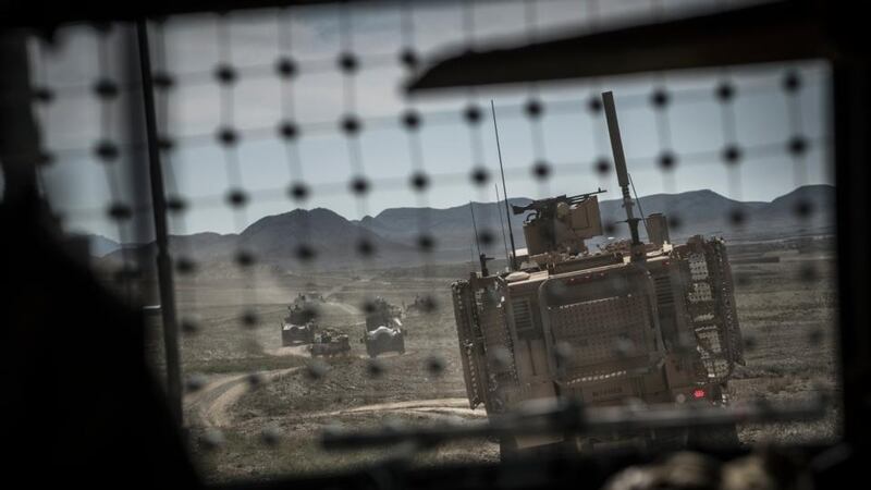 A convoy carrying US and Afghan forces en route to the village of Lakaray, Afghanistan, on April 14th, 2013. Afghan president Hamid Karzai has engaged in secret contacts with the Taliban without the involvement of his American and Western allies. Photograph: Sergey Ponomarev/The New York Times
