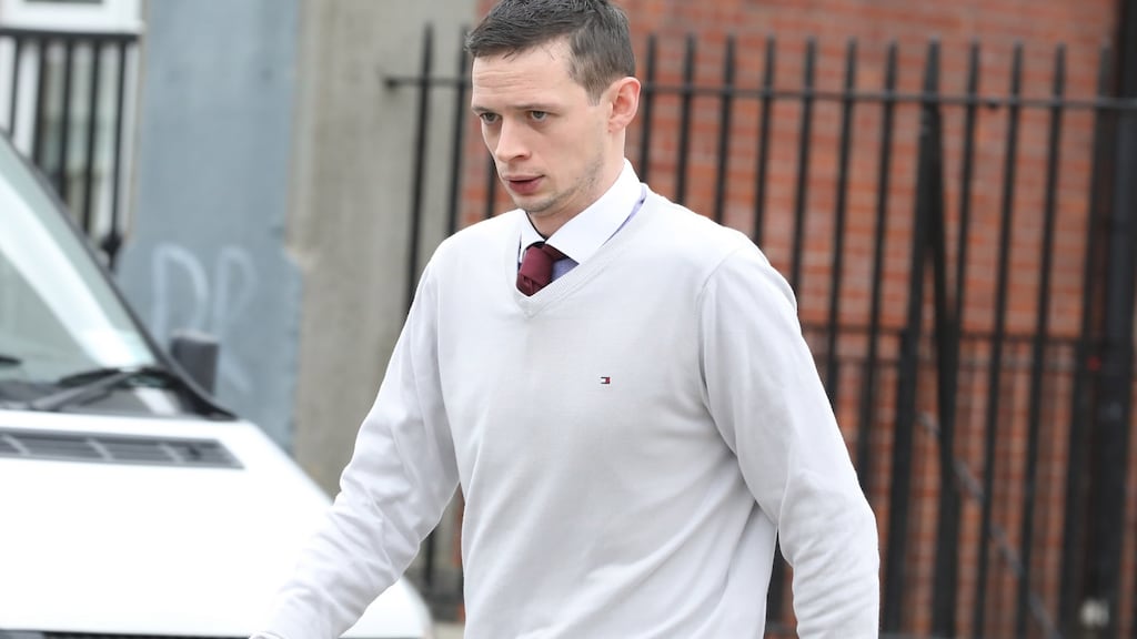 Garda Gary Brennan leaving the Four Courts on Monday after he was awarded damages following a Garda compensation hearing. Photograph: Collins Courts