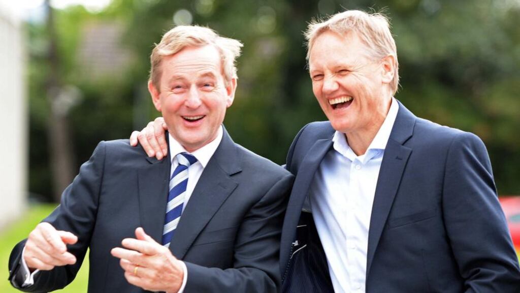 Enda Kenny and Joe Schmidt: the hard-won Grand Slam of 2009 had created a narrative of “hubristic excess, followed by punishment and redemption”. Photograph: Eric Luke