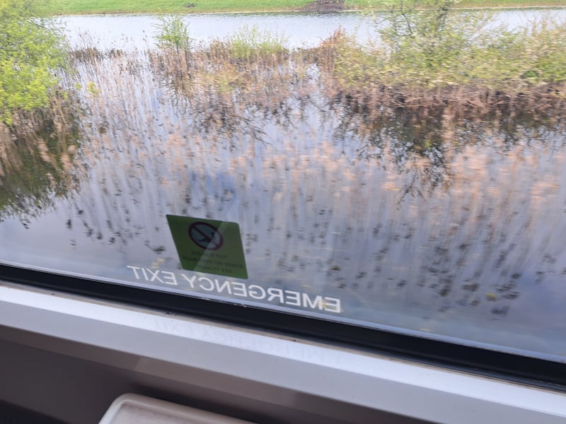 The view from the train as it travelled from Ennis to Limerick earlier this week. Photograph: Andrew Hamilton