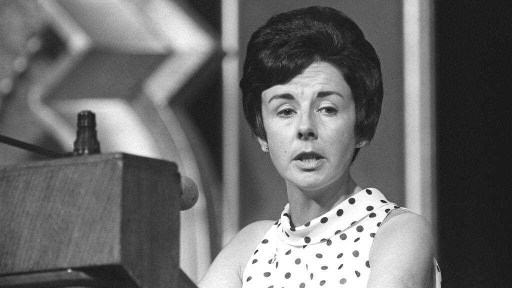 September 1968: Dubliner Joan O’Connell, addresses Britain’s Trade Union Congress in Blackpool on a motion on equal pay for equal work, which she described as “undoubtedly the oldest wage claim of the trade union movement”.