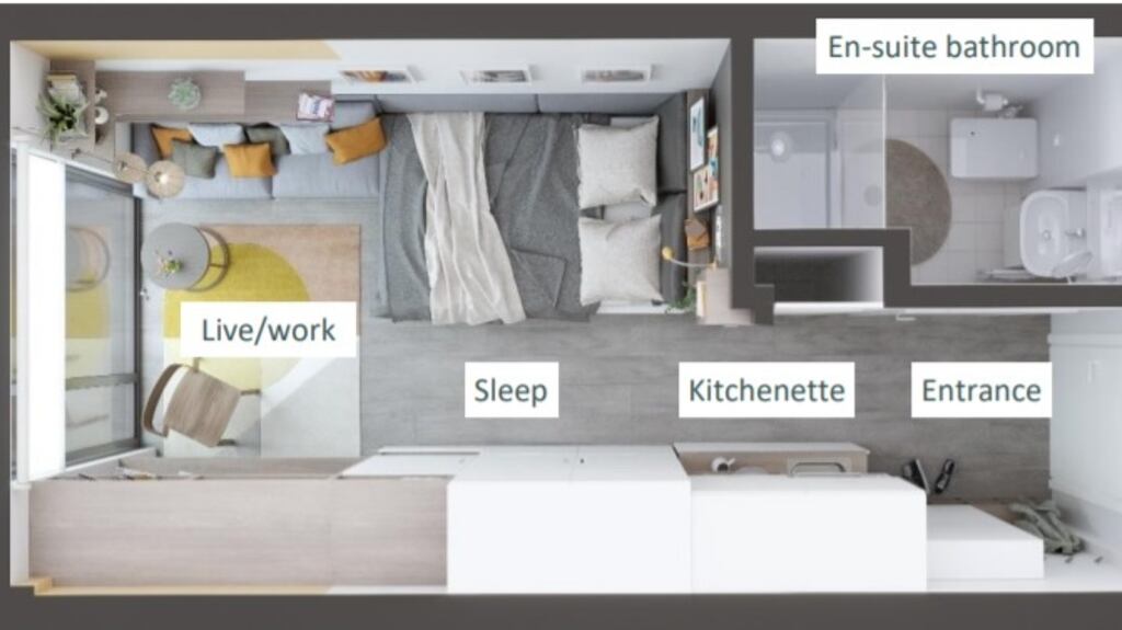 A floor plan in the proposed Phibsborough scheme.