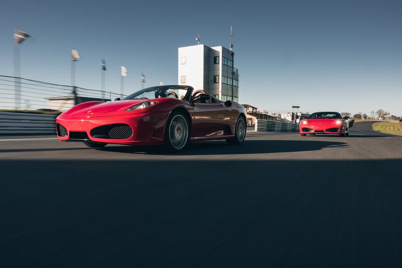 Ferrari racing at Mondello Park. Photograph: Paddy McGrath