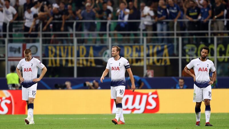 Harry Kane looked out of sorts suring Tottenham’s 2-1 loss to Inter Milan at the San Siro. Photograph: Dan Istitene/Getty
