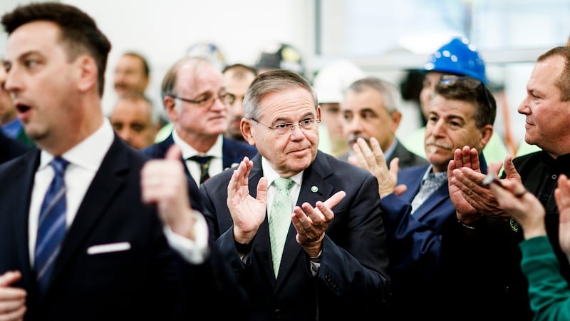 Democratic senator Robert Menendez of New Jersey (centre) could be in for a tough battle. Photograph:  Justin Lane/EPA