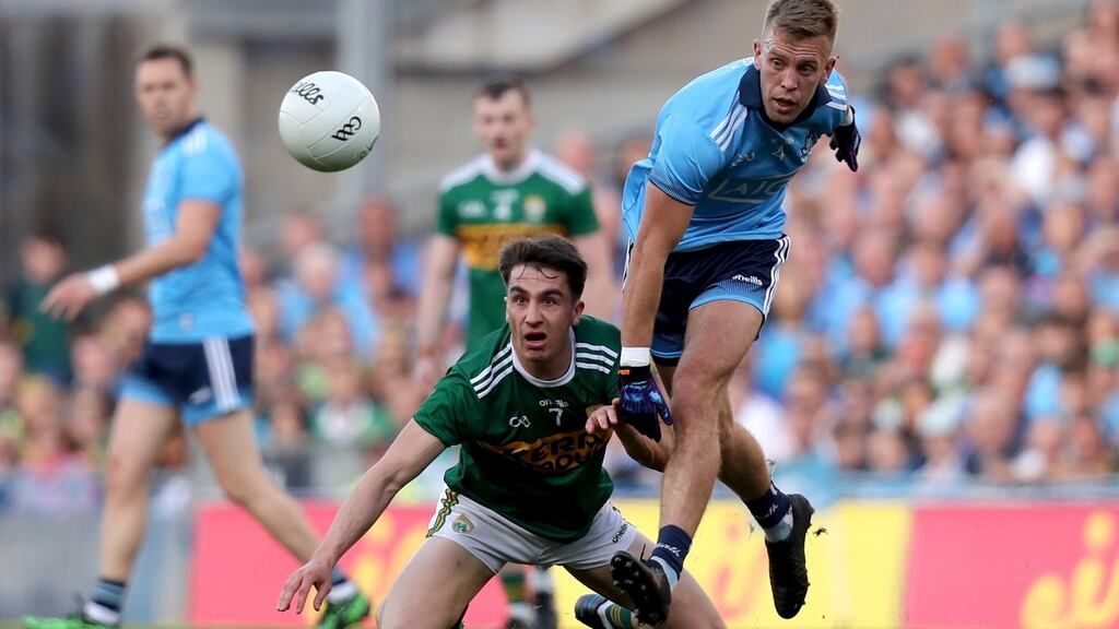 Dublin’s Jonny Cooper in action against  Brian Ó Beaglaoich of Kerry during last year’s  All-Ireland SFC final replay. Photograph: Oisín Keniry/Inpho
