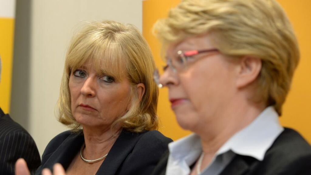 Ombudsman Emily O’Reilly and Justice Elizabeth Dunne, chairperson of the Referendum Commission at a press conference in Dublin today. Photograph: Frank Miller/The Irish Times