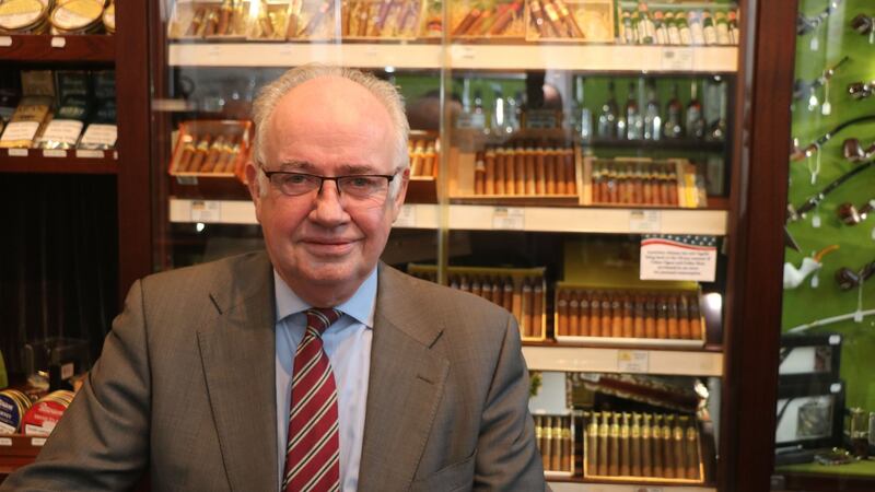 David McGrane in James Fox cigar store on Grafton Street in Dublin.