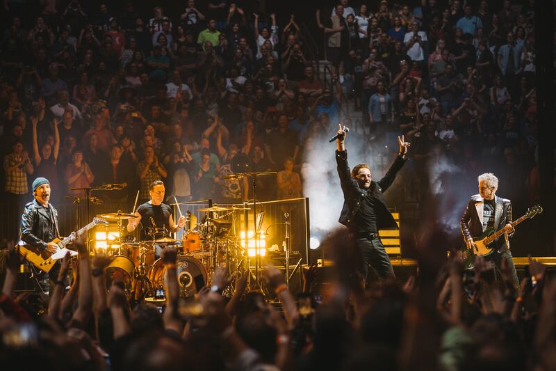 U2 at the BOK Centre in Tulsa, Oklahoma on Wednesday. Photograph: Danny North
