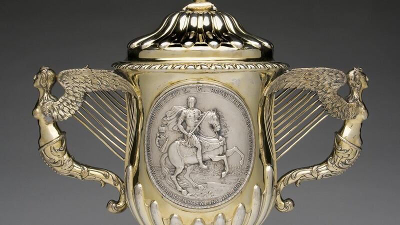 Top, two-handled cup and cover (c 1761-66), Samuel Walker. Philadelphia Museum of Art, gift of an anonymous donor