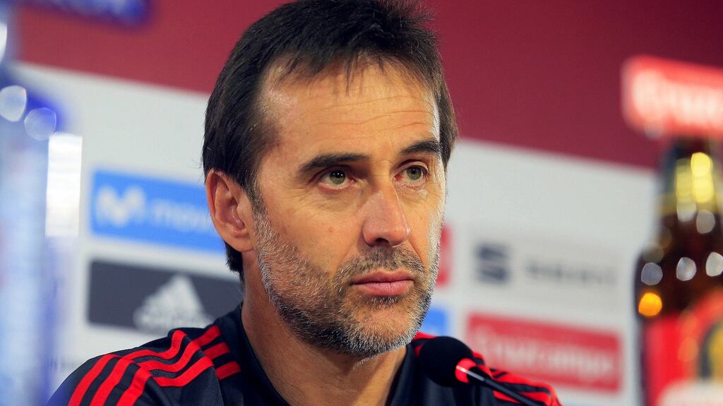 Spain boss Julen Lopetegui will take over at Real Madrid after the World Cup. Photograph: Domenech Castello/EPA