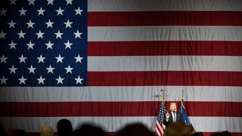 Donald Trump: the presumptive Republican nominee for the US presidency speaks in Indiana. Photograph: Damon Winter/New York Times