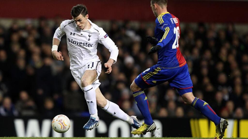Tottenham Hotspur’s Gareth Bale: manager Andre Villas-Boas was happy to talk up Bale’s potential to galvanise the team and instil an element of anxiety in City. Photograph: John Walton/PA Wire